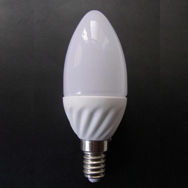 Lampadina candela LED E14 5 Watt 220Vca luce calda a 3000K